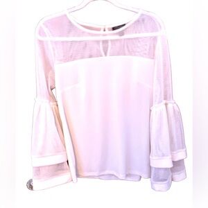 Thalia Sodi white blouse with mesh detailing